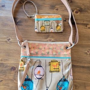 Fossil Key-Per Crossbody Canvas Bag with Wallet